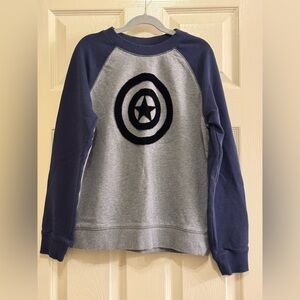 Hanna Andersson Marvel Captain America Sweatshirt, Size 140 Boys 10, Color: Gray